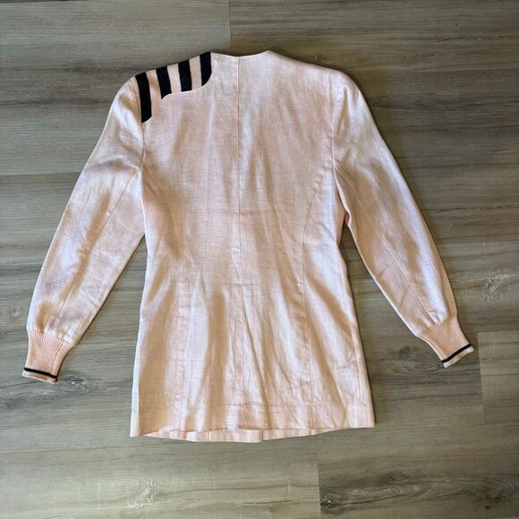 Vintage Joseph Ho Women's Size 8 Nautical Anchor Embellished Linen Blazer Jacket - Picture 7 of 7